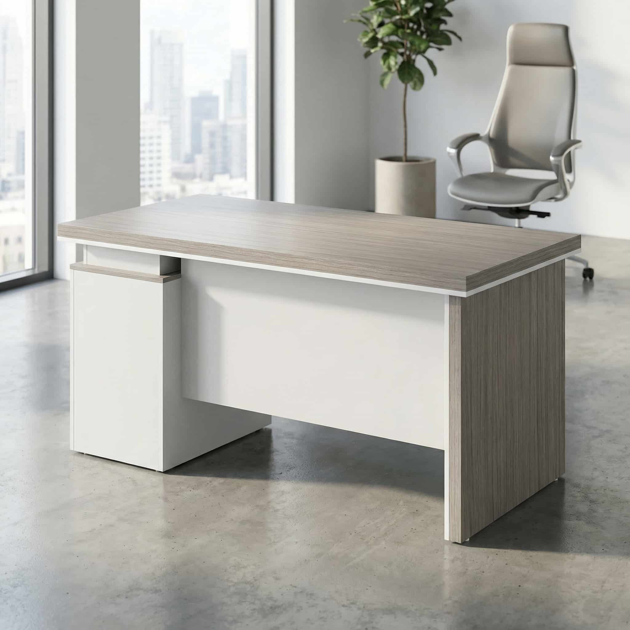 1.4m Grey Oak Executive Office Desk