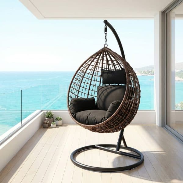 Modern Hanging Egg Chair with Cushions